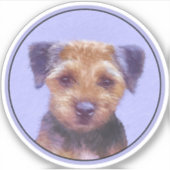 Sticker Peinture sur la frontière de Terrier - jolie art o (Devant)