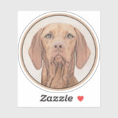 Sticker Peinture Vizsla - Joli art original chien (Feuille)