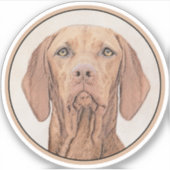 Sticker Peinture Vizsla - Joli art original chien (Devant)