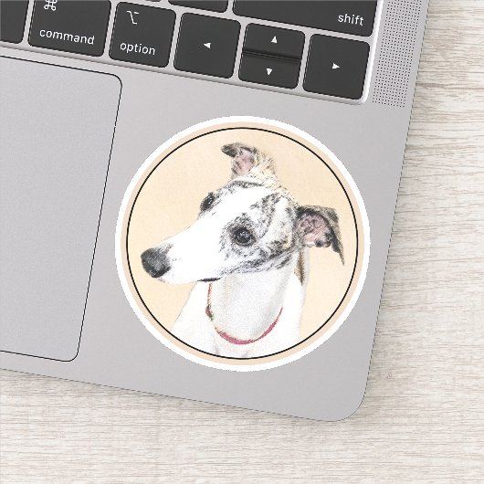 Sticker Peinture Whippet - Jolie art original chien (Détail)
