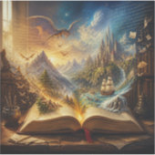 Sticker Peintures d'Aventure de Livre Ouvert. (Devant)