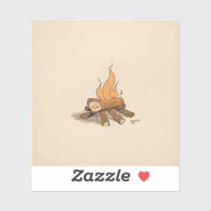 Sticker Peintures de croquis de feu de camp intemporels qu