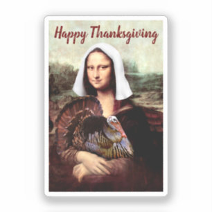 Sticker Pèlerin Mona Lisa Thanksgiving 