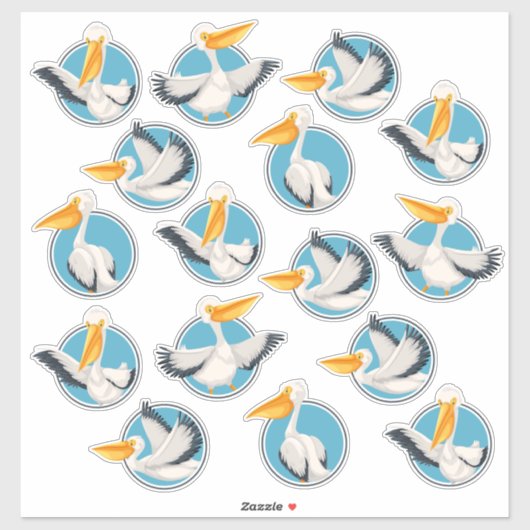 Sticker Pelicans lunaires dans les hublots (Feuille)