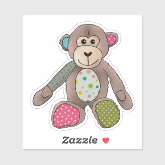 Sticker Peluches colorées (Feuille)