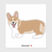 Sticker Pembroke Welsh Corgi (Feuille)