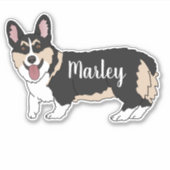 Sticker Pembroke Welsh Corgi personnalisé (Devant)