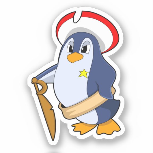 Sticker Penguin as Pirate with Hat (Recto)