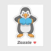 Sticker Penguin at Boxing with Boxing Gloves (Feuille)