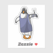 Sticker Penguin coiffeur avec ciseaux (Feuille)