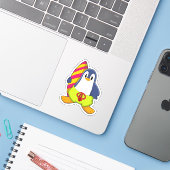 Sticker Penguin comme surfer avec Surfer (Ordinateur portable avec iPhone)