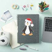 Sticker Penguin de Noël, Penguin de bébé, Chapeau de Noël (Couverture iPad)
