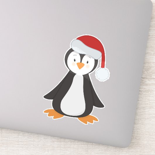 Sticker Penguin de Noël, Penguin de bébé, Chapeau de Noël (Détail)