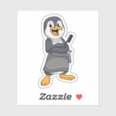 Sticker Penguin en coiffure avec peigne (Feuille)
