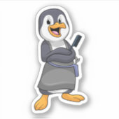 Sticker Penguin en coiffure avec peigne (Devant)