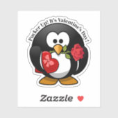 Sticker Penguin Gifts For Valentine's Day (Feuille)