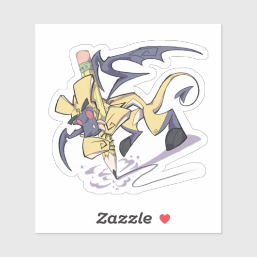 Sticker PenLight l'autocollant en vinyle du dragon crayon (Feuille)
