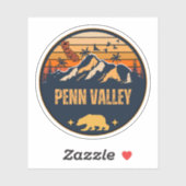 Sticker Penn Valley, Californie (Feuille)
