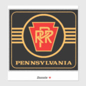Sticker Pennsylvania Railroad Black and  Gold large Square (Feuille)