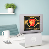 Sticker Pennsylvania Railroad Black and  Gold large Square (Ordinateur portable sur le bureau)