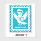 Sticker Penny Post Mascot Postage Stamp Design (Feuille)
