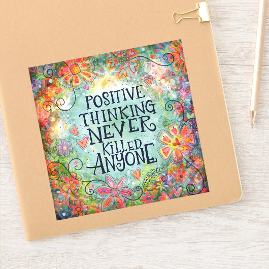 Sticker Pensée Positive Plutôt Floral tendance Inspirivity (Carnet)