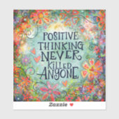 Sticker Pensée Positive Plutôt Floral tendance Inspirivity (Feuille)