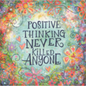 Sticker Pensée Positive Plutôt Floral tendance Inspirivity (Devant)