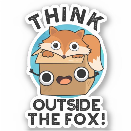 Sticker Pensez Outsife Le Fox drôle animal jeu (Devant)