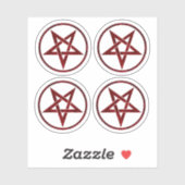 Sticker Pentagram Red Devil (Feuille)
