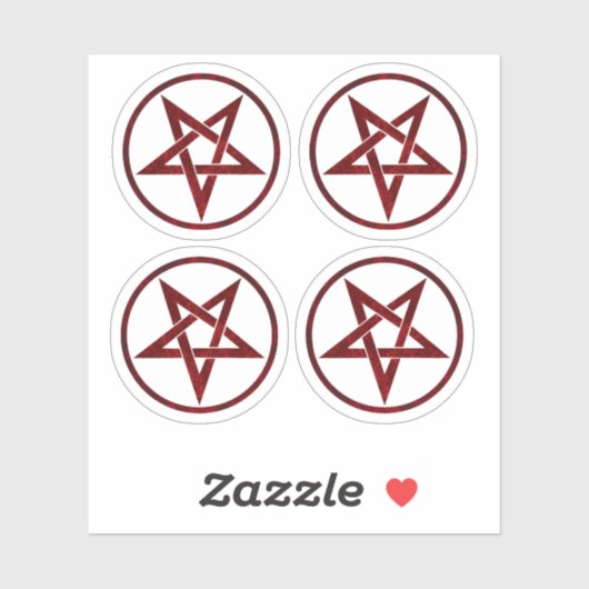 Sticker Pentagram Red Devil (Feuille)