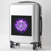 Sticker Pentagramme mauve-lune (Sur valise)
