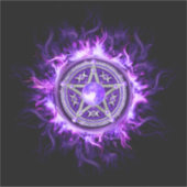 Sticker Pentagramme mauve-lune (Devant)