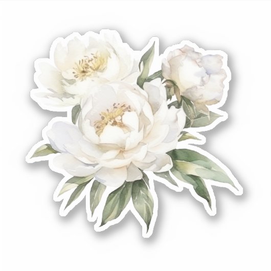 Sticker Peonies blanches (Devant)
