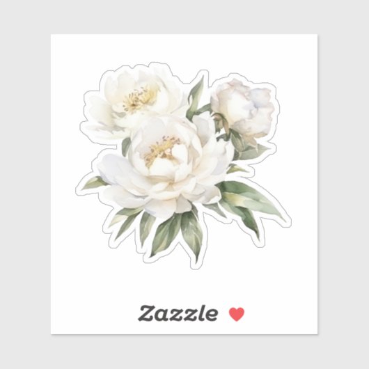 Sticker Peonies blanches (Feuille)