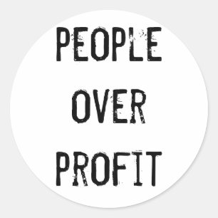 Sticker "People over profit"