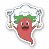 Sticker Pepper Vegan Cook (Devant)