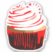 Sticker Peppermenthe réaliste Cupcake (Recto)