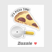 Sticker Pepperoni Pizza et Pizza Cutter (Feuille)
