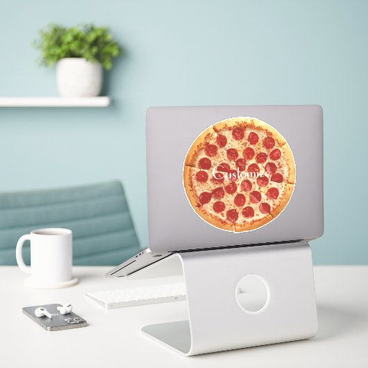 Sticker Pepperoni Pizza Thunder_Cove (Ordinateur portable sur le bureau)