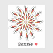Sticker Peppers Hot Mandala (Feuille)