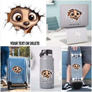 Sticker Percée de nouveauté trou coup d'oeil suricate mign