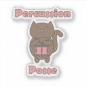 Sticker Percussion Posse - Cute Funny Drummer Cat (Devant)