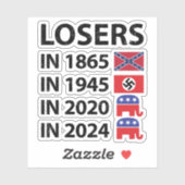 Sticker Perdants en 1865 perdants en 1945 perdants en 2020 (Feuille)