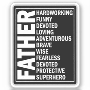 Sticker Père Adjectif Fête des Pères Cool Définition Papa