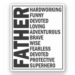 Sticker Père Adjective Fête des pères Cool Papa Définition