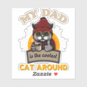 Sticker père cool chat (Feuille)