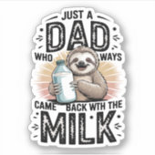Sticker père et fils avec le lait paresseux design graphiq (Devant)