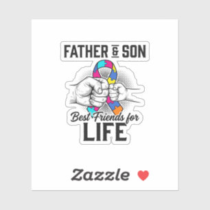 Sticker Père et Fils Meilleurs Amis pour la Vie Puzzle Rub