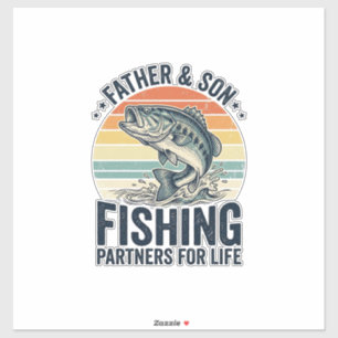 Sticker Père Fils Partenaires de Pêche Vintage Bass Shirt_